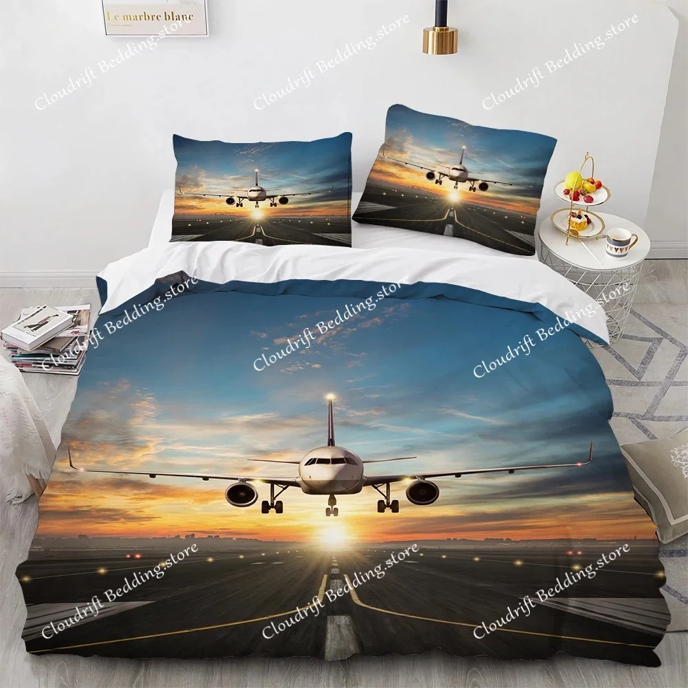 fashion 3D Printed Airplane Plane Bedding Set Cartoon Duvet Covers With Pillowcases Soft Bedclothes Custom Bed Linen Drop Ship