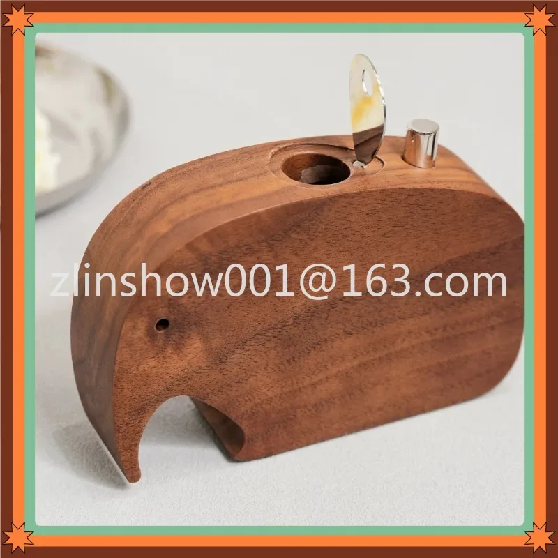 Walnut Solid Wood Elephant Toothpick Box Press Creative Cute Model House Home Restaurant Decoration Ornament