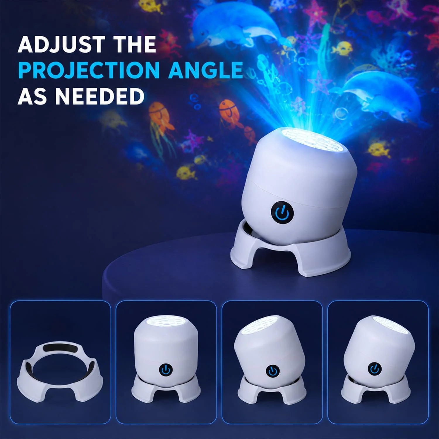 USB Ocean Projection Light 360° Rotating Dynamic Christmas Snowflake Projection for Bedroom Holiday Party Christmas Decor Gifts