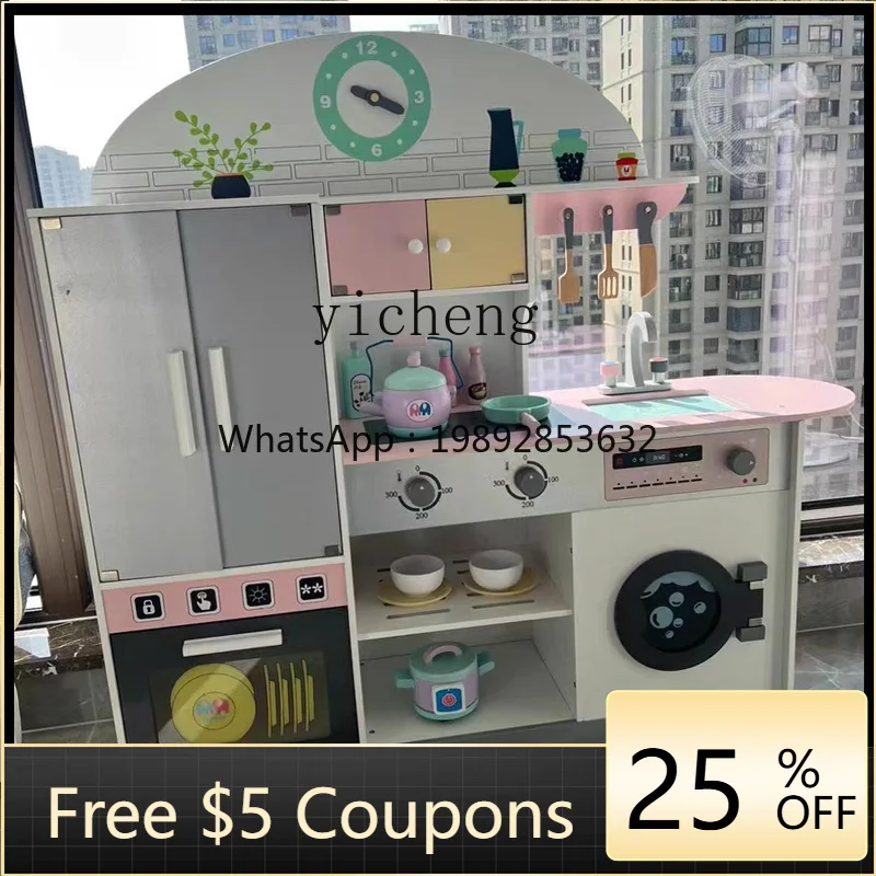 

ZZ Baby Cooking Toy Doll Children's Small Kitchen Play House Refrigerator Wooden Simulation Mini Suit