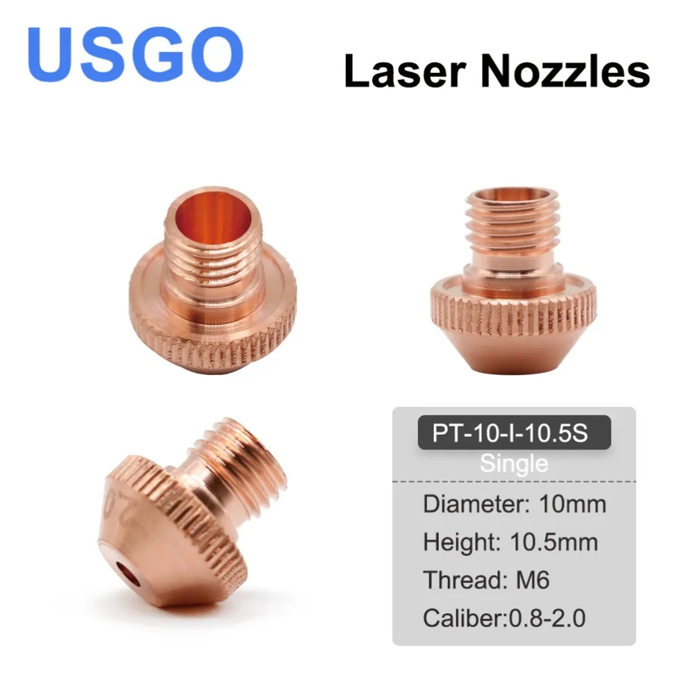 

USGO Laser Cutting Nozzle KN TAK 3D PT-10 / PT-8 Dia.8 & 10mm Thread M6 for Precitec LightCutter P0494-785-00008 Laser Head