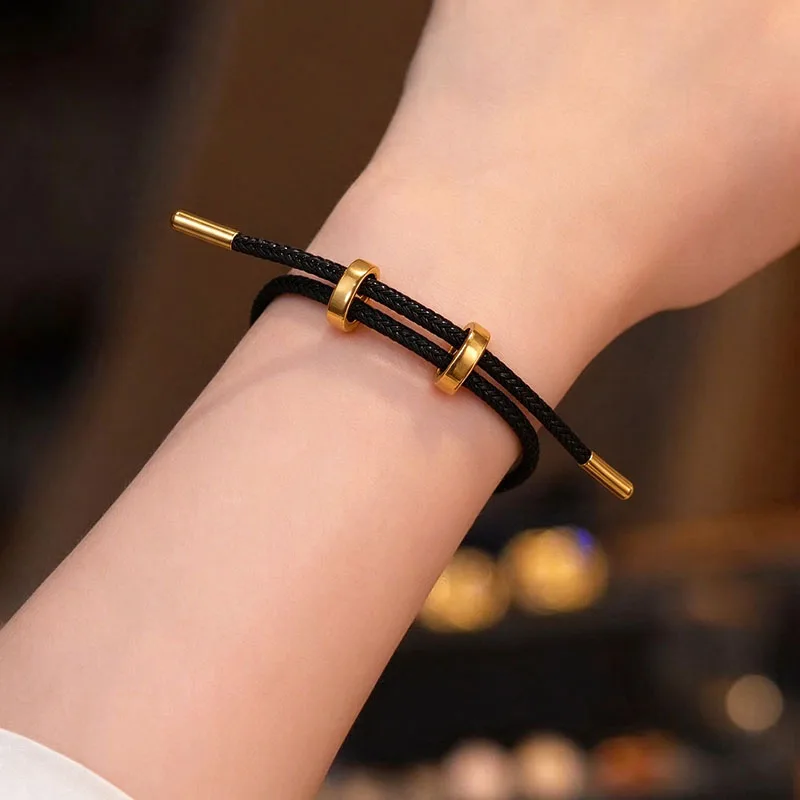 Multi functional, fashionable and elegant 8-shaped buckle stainless steel rope women's bracelet suitable for men's charming wris