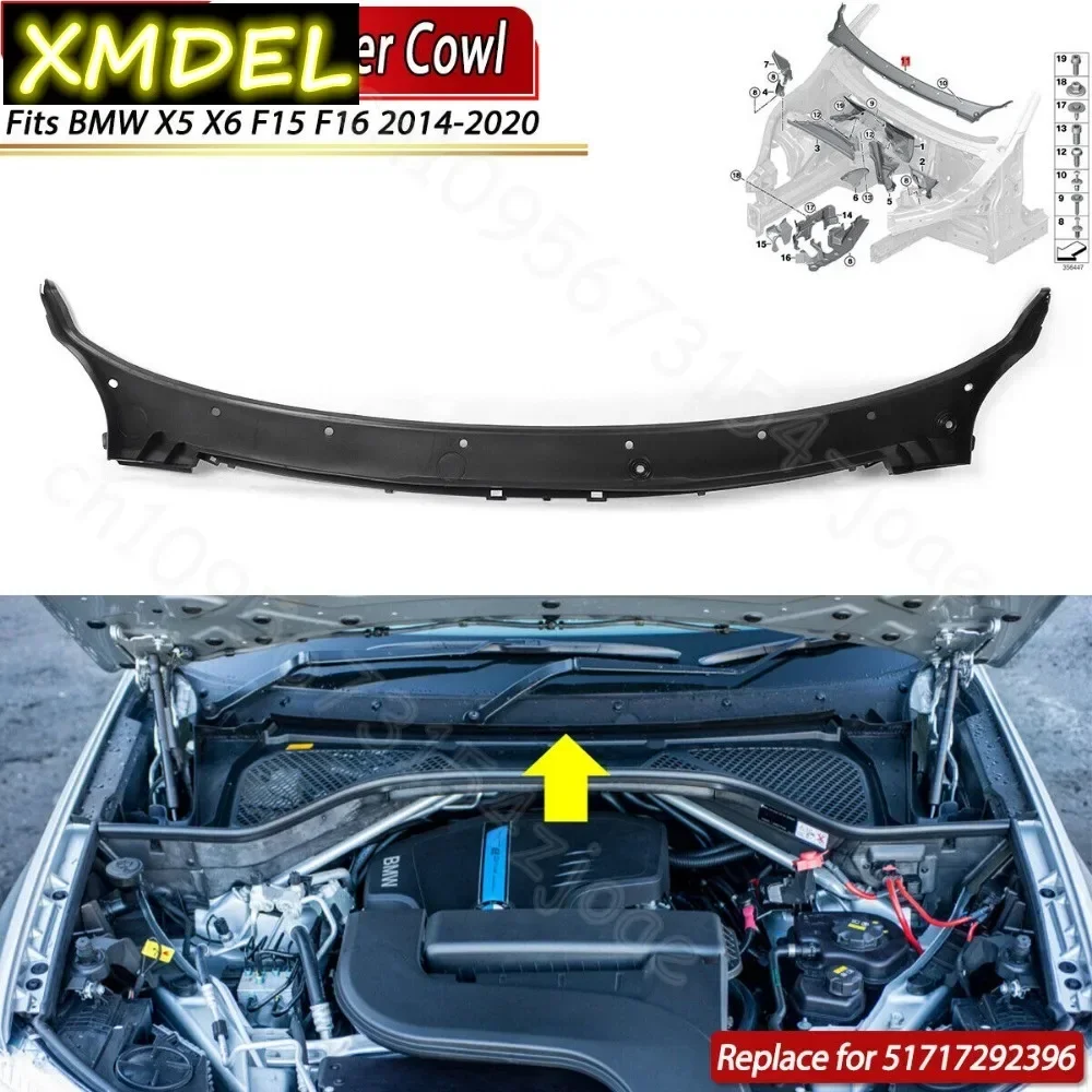 

For BMW X5 X6 F15 F16 2014 2015 2016 2017 2018 2019 Car Styling High Quality Front Windshield Wiper Cowl Panel protector