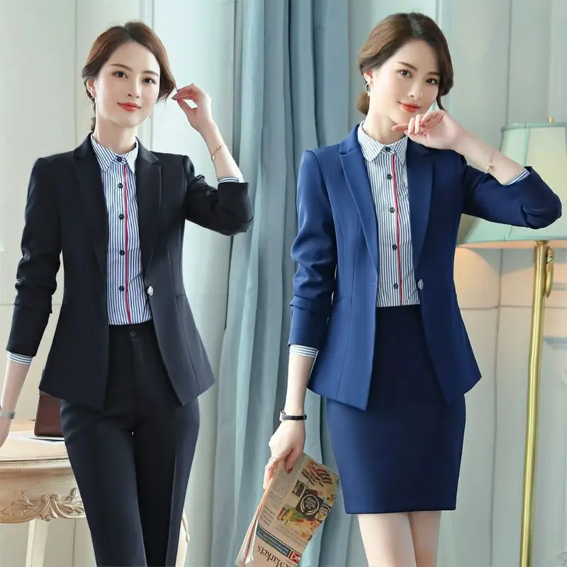 6001Business Wear Women's Suit Autumn and Winter Suit Hotel Interview Elegant Business Suit Women's High-End Wholesale Work Clot