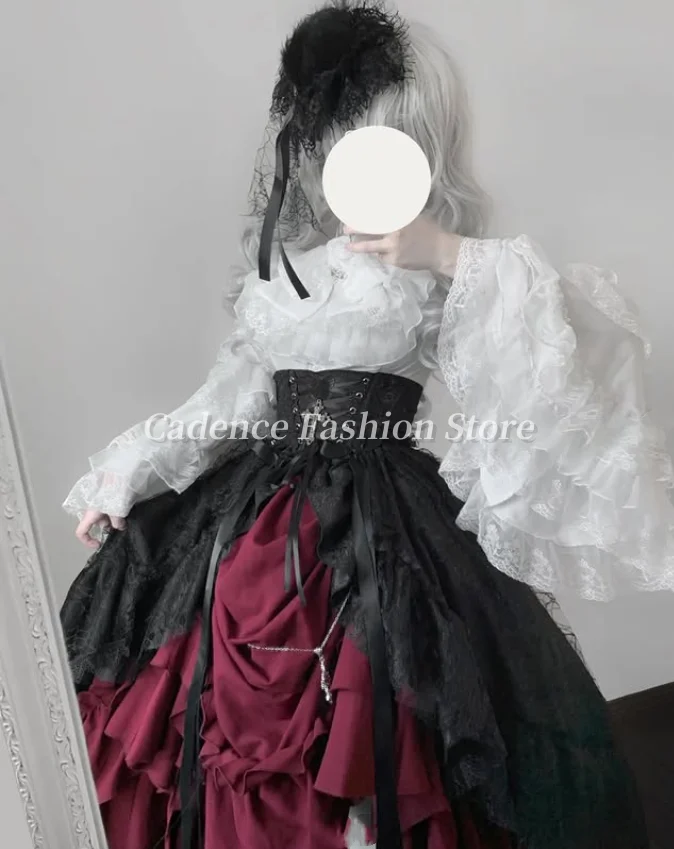 Индивидуальные готические платья для выпускного вечера в стиле Лолиты в викторианской оперы, корсет с расклешенными рукавами, вечерние платья в стиле рококо