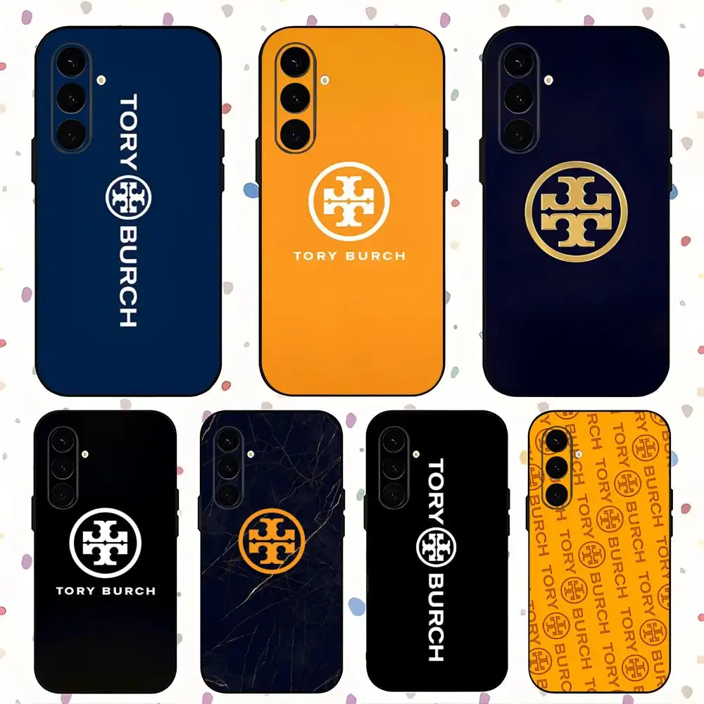 Fashion Phone Case For Samsung B-Burch Galaxy S26 S25 S24 S23 S22 S21 Plus Ultra Note20 luxury T-Tory Soft Black