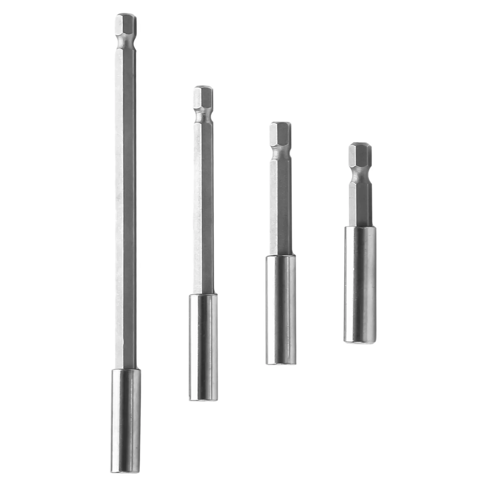 Extension d'Embouts de Vis de 150/100/75/60mm, Support de Pointe de Tournevis à Tige de 1/4 Pouces à Changement Rapide pour Outils de Perceuse Électrique, 4 Pièces