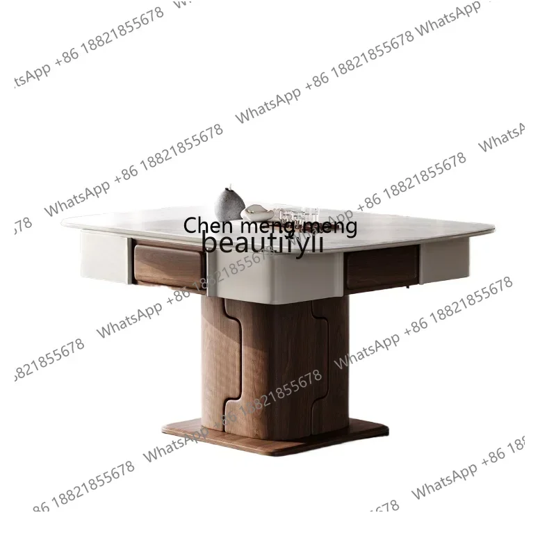 ss7486 new style New Chinese Style Solid Wood Mahjong Table Rubber Wood Dining Table Dual-Use Automatic Household Mahjong Machin
