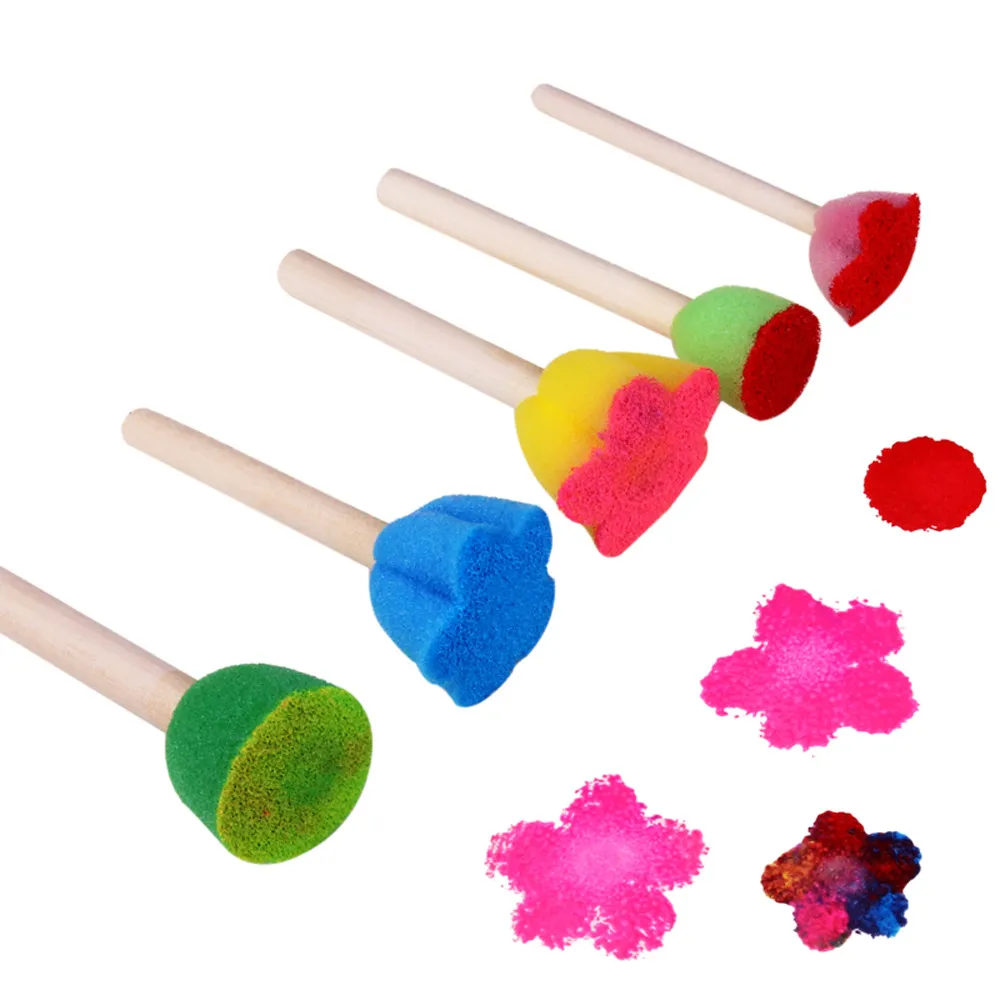 5 Stücke DIY Spielzeug Bunte Muster Spielzeug Malerei Lernwerkzeuge Pinsel Bildung Wolf Party Gefälligkeiten