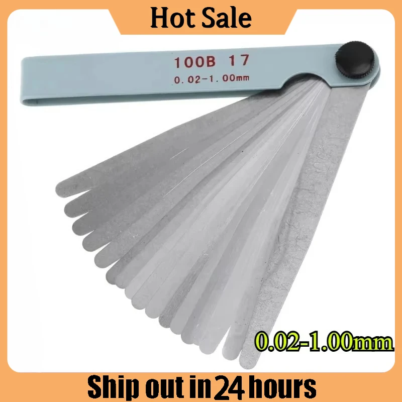 

0.02-1.00mm Metric Feeler Gauge 17 Blades Engine Valve Adjustment Gap Filler Measurement Tool for Automotive Repair
