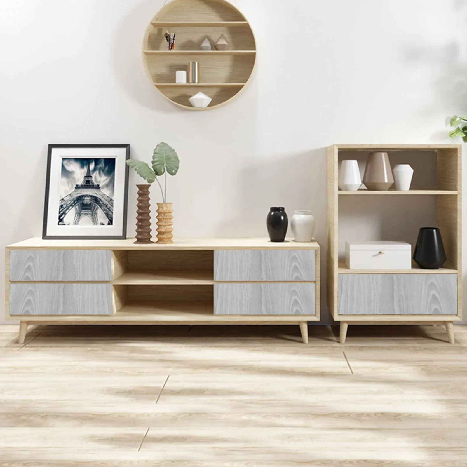 

Brilliant Finish Bedroom Flooring Imitation Wood Sticker 45cm*10m Size Comfortable Underfoot Easy To Cut And Install