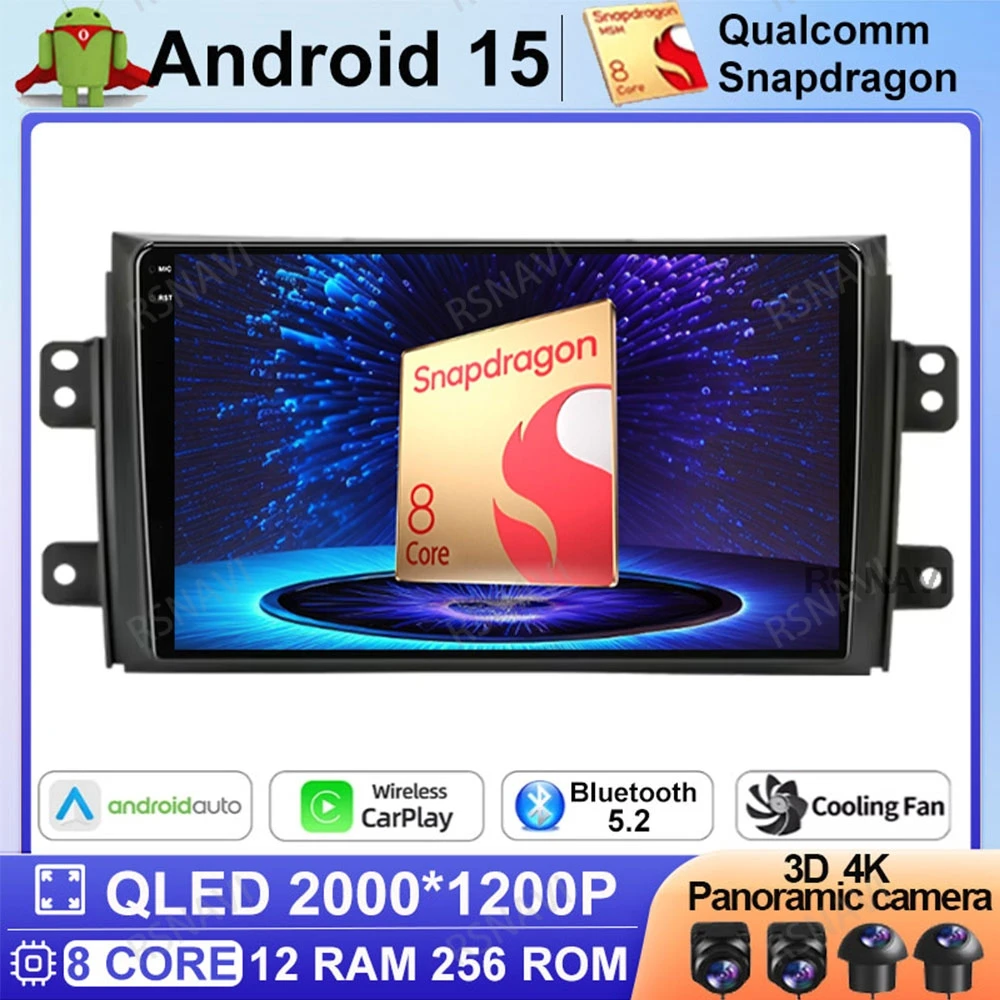 Android 15 Car Radio For Suzuki SX4 2006 - 2014 For Fiat Sedici 189 2005 - 2014 Multimedia Head Unit 4G LTE 5G WIFI Navigation