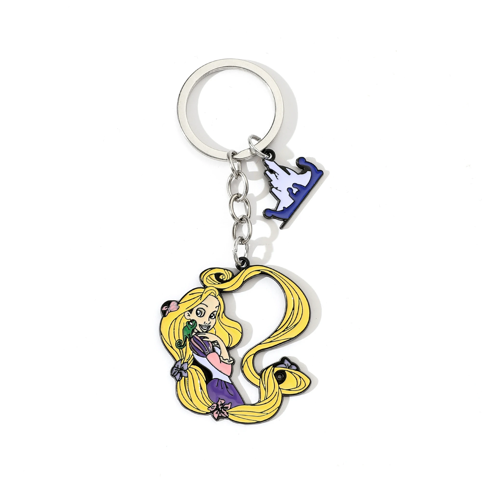 Disney Rapunzel Tangled Keychain kawaii Anime Cartoon Keychain Girl Backpack Pendant Jewelry Accessories Gifts