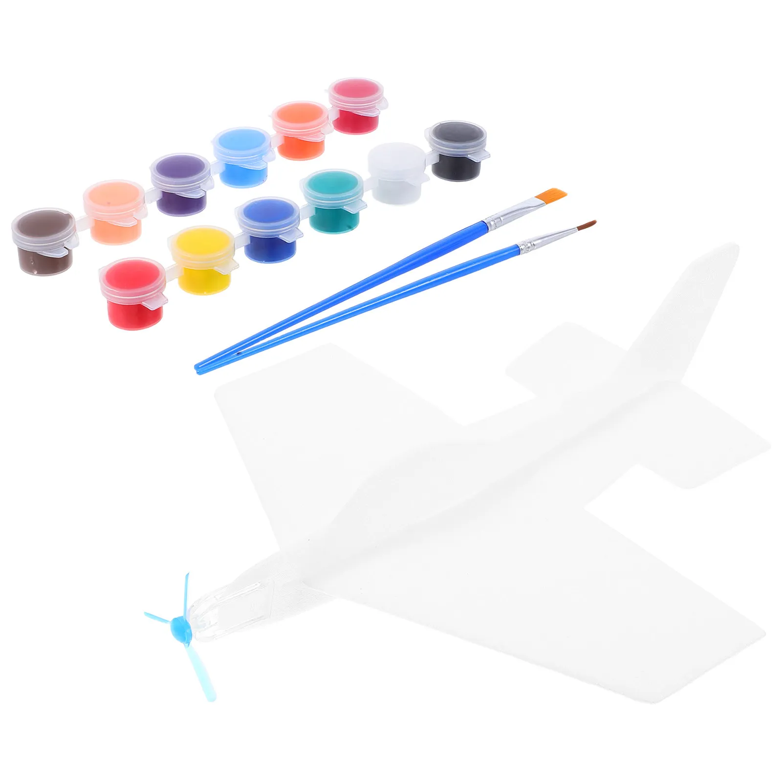 1Set DIY Blank Paintable Foam Glider Airplane Kit Creative Craft Stem Education Easy Assemble Lightweight Indoor Outdoor
