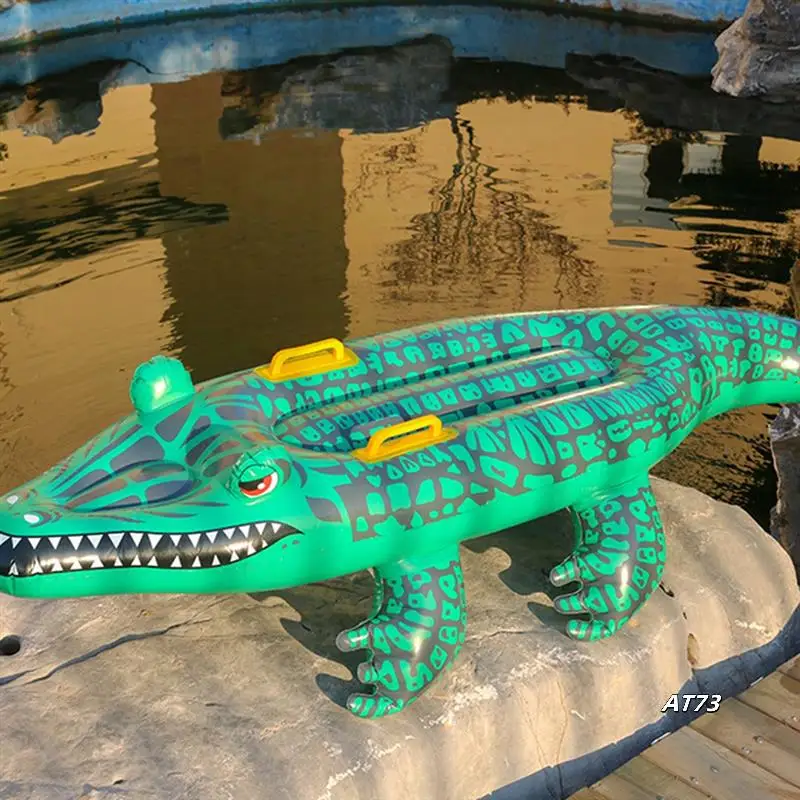 ركوب الزواحف، عوامة حمام سباحة قابلة للنفخ على شكل تمساح للأطفال، شاطئ وحمام سباحة ممتع، عوامة حمام سباحة عملاقة قابلة للنفخ