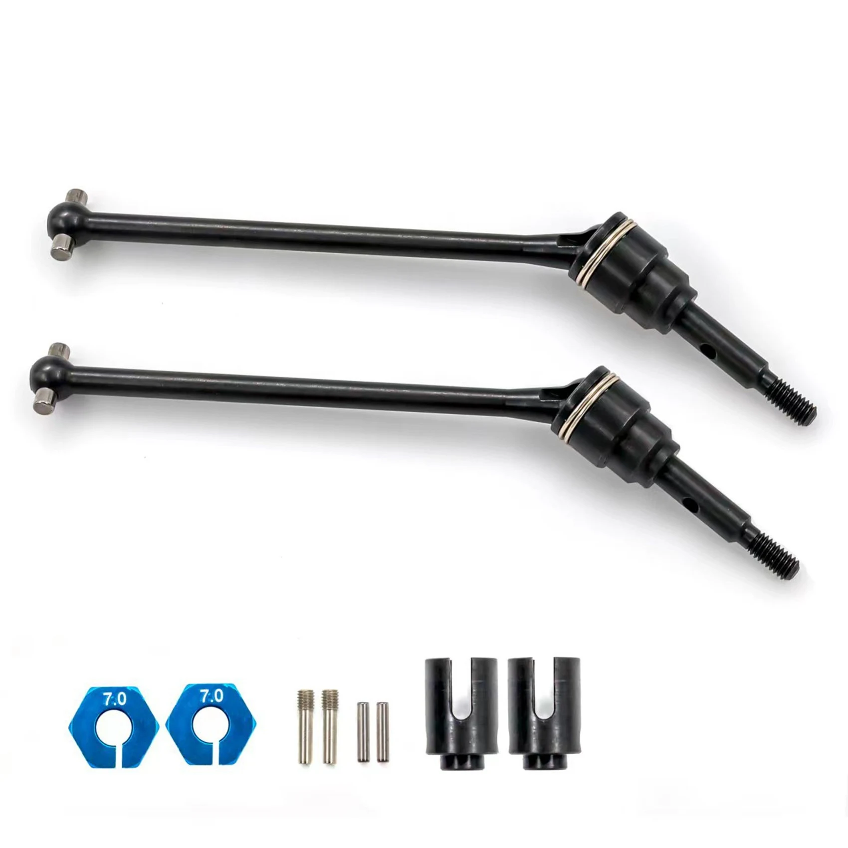 Dianteiro de aço e traseiro Drive Shaft CVD, RC Car Upgrades Peças, 1, 10 Traxxas Slash Rustler, Stampede Hoss, VXL, 4X4, 1, 4Pcs
