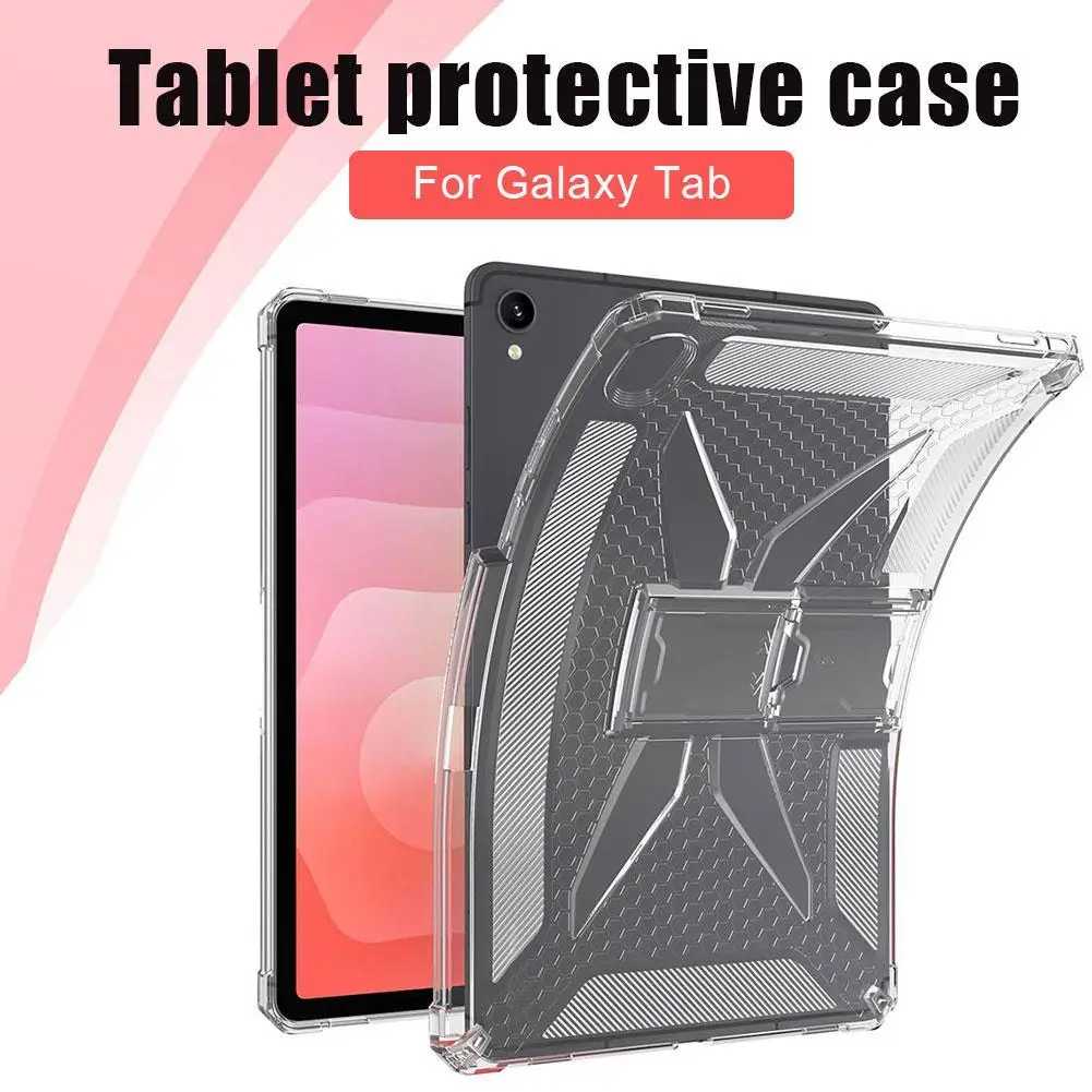 

For Samsung Galaxy Tab S11 Clear Case with Stand - Shockproof Transparent TPU Cover with Kickstand Pen Holder for Galaxy Tab S11