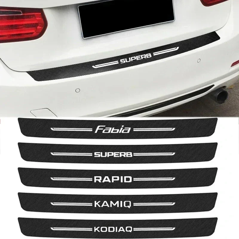 Car Door Sill Threshold Stickers Trunk Bumper Protective Film for Skoda VRS Octavia FABIA KAMIQ KAROQ KODIAQ RAPID SCALA SUPERB