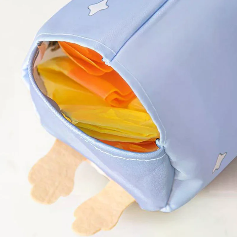 Cartoon Pattern Grocery Bag Holder Bottom Opening Wall Mounted Garbage Bag Organizer Smooth Extraction Space-Saving