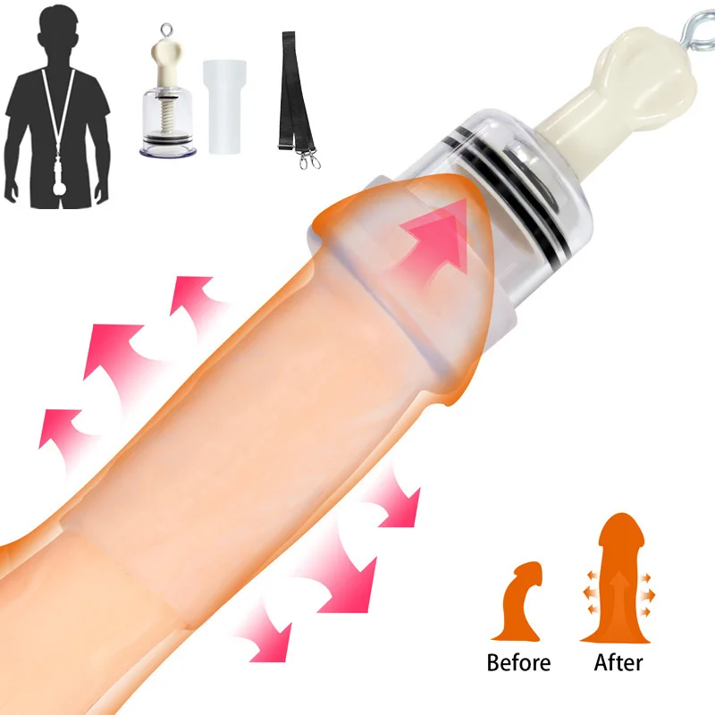 Penis Pump Enlarger Extender Vacuum Cup Hanger Trainer Sex Toys for Men Dick Enhancer Bigger Growth Exerciser Male Masturbator