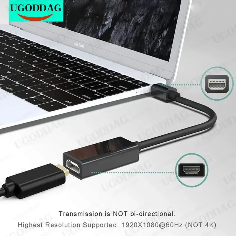 Mini DisplayPort to HDMI-Compatible Adapter 1080P Mini DP to HDTV Thunderbolt to HDTV Converter for Air/Pro Microsoft Surface