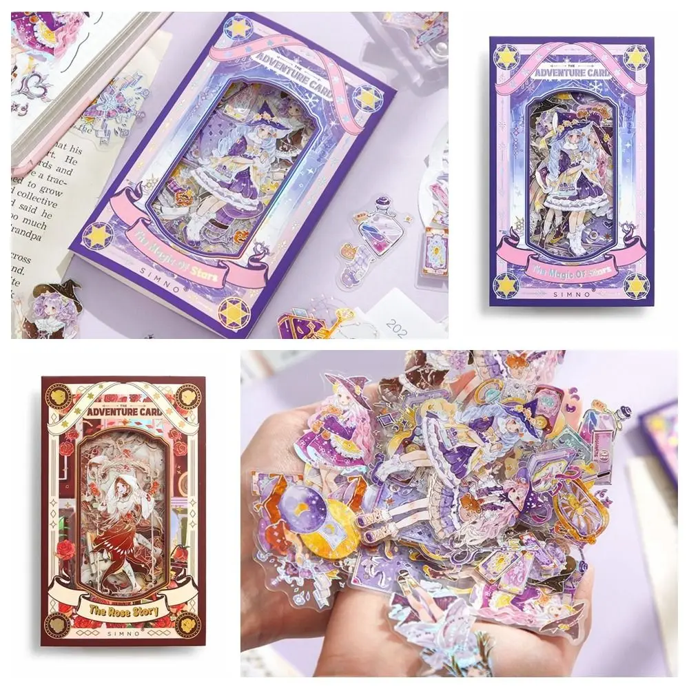 40Pcs/pack Anime Decorative Sticker Hand Account Scrapbooking Stationery Sticker Kawaii DIY Collage Stickers