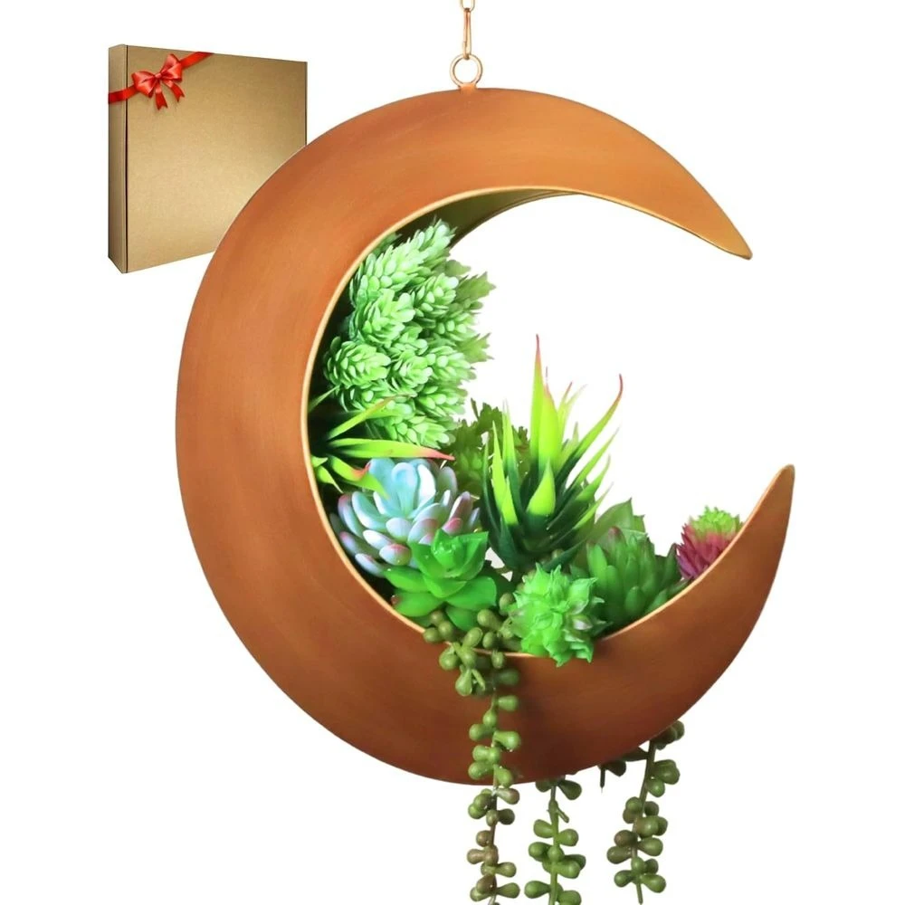 

Стильное кашпо в форме полумесяца - уникальный декор для суккулентов, воздушных растений, кактусов - идеальный подарок для любителей растений, в стиле бохо и хиппи.
