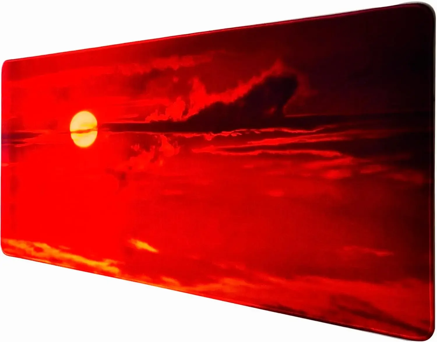 

Red Sun Setting Mountain Mouse Pad 35.4x15.6inch Big Gaming Mouse Pad Non-Slip Waterproof Desk Writing Pad for Office Home