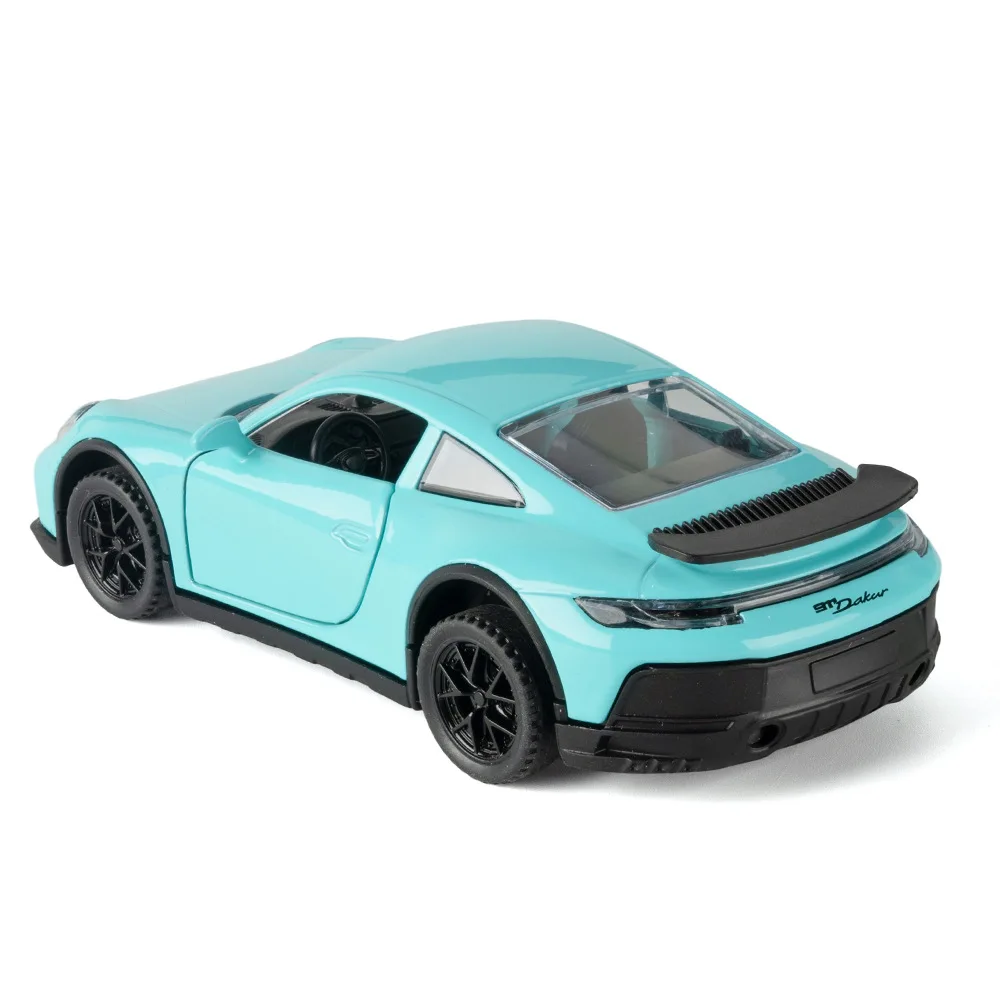 1:32 911 Dakar coche deportivo Diecast Metal aleación modelo coche sonido luz tirar hacia atrás colección niños juguete para regalo