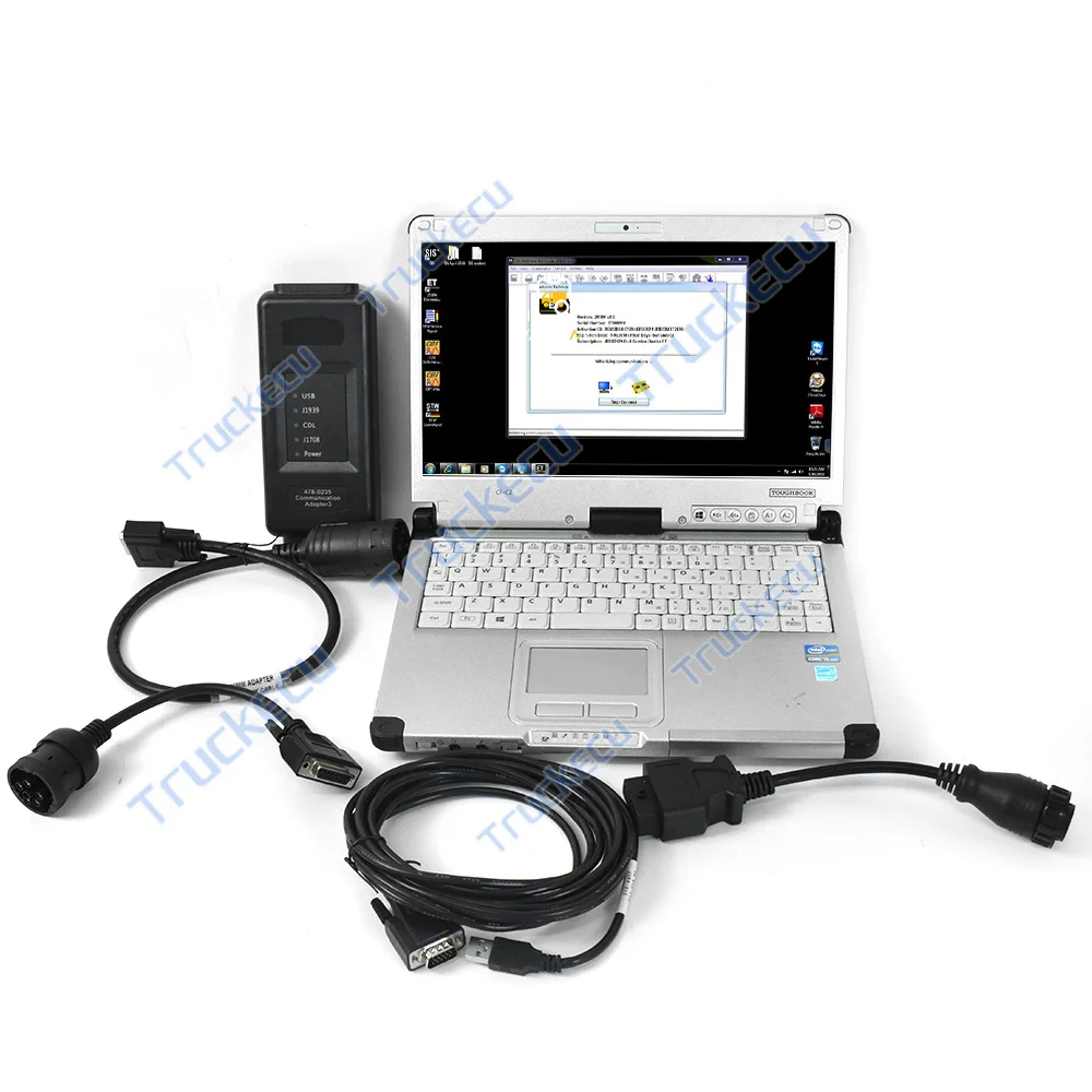 For ET Communication Adapter III Comm 4 Diagnostic Tool Et4 ET Diagnostic Interface+sis Software+Flash+CF C2 Laptop