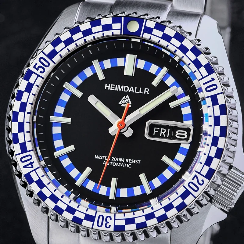 HEIMDALLR Men's Diving Watch C3 Super Luminous 20Bar Waterproof NH36A Movement Mechanical Wrist watch 316L Fine Steel Sapphire