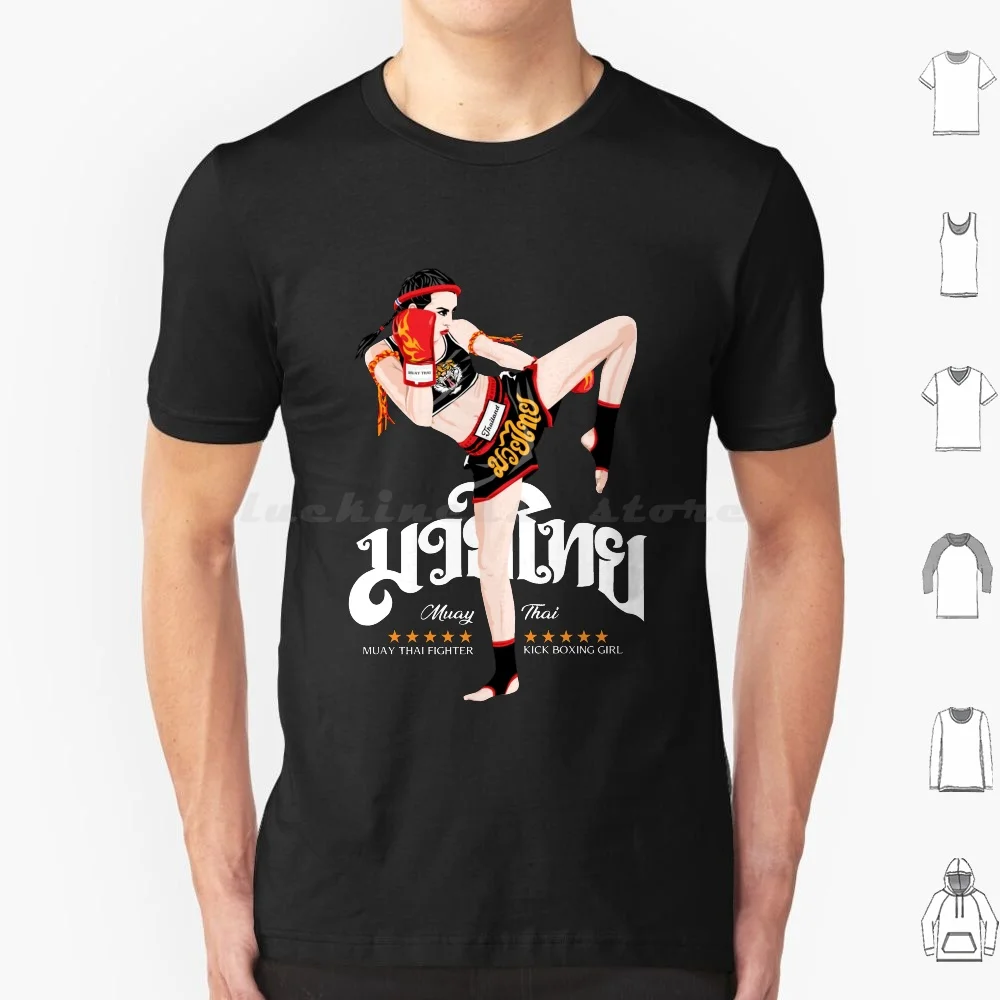 Muay Thai Boxing Girl Born To Fight T Shirt Big Size 100% Cotton Muay Thai Boxing Kickboxing Thailand Boxer Waikru Mixed