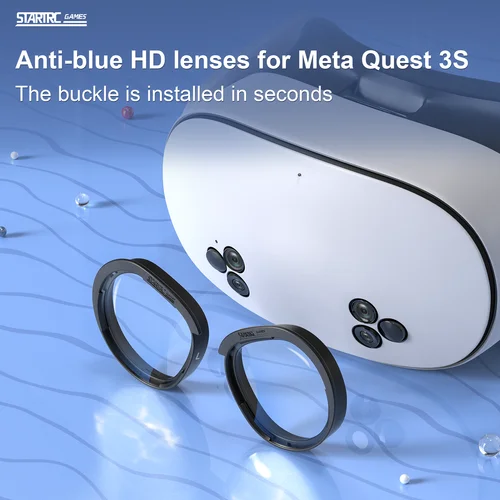 Imagen 2 del producto Adecuado para Meta Quest 3S VR cubierta protectora de lente de anillo resistente a los arañazos, accesorios Quest 2 de luz azul antiojos