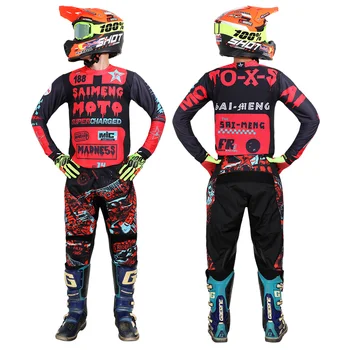 New 2022 SAIMENG racing motocross gear set mx jersey pants racing suit Off Road equipment custom name number