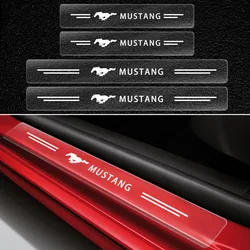 4Pcs Car Threshold Strip Transparent Sticker Decorative Badge For Ford Mustang 2005 2006 2007 2008 2009 2016 GT Mach-E 2013