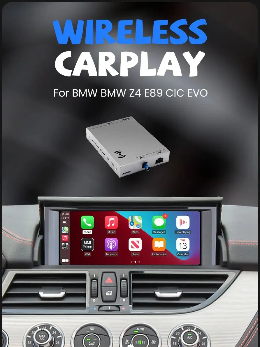 BONROAD Draadloze CarPlay Android Auto Interface Module voor BMW Z4 E89 CIC EVO Systeem met Mirror Link Airplay Bluetooth GP Muziek - afbeelding 2