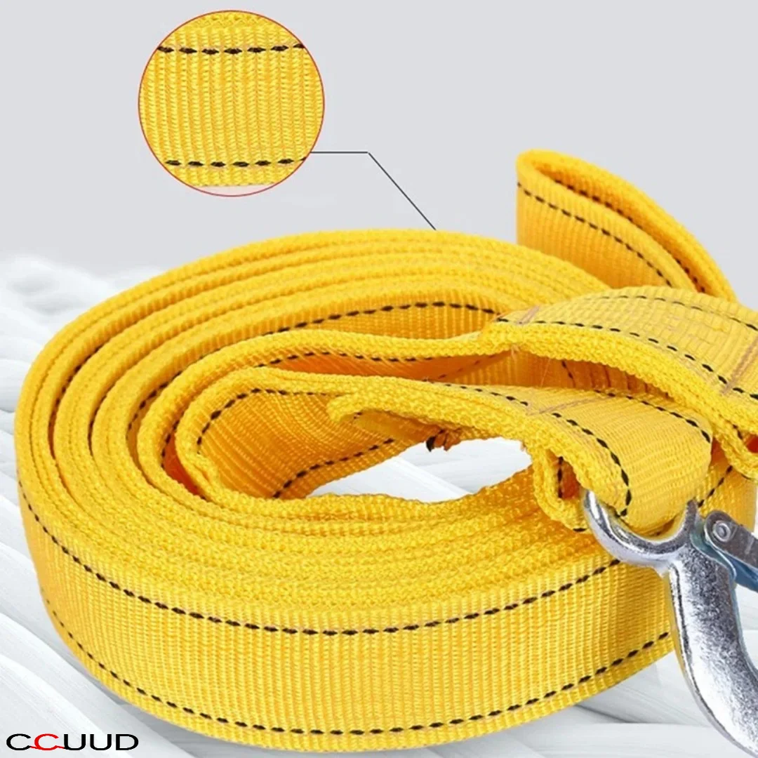 جديد سوبر قوية النايلون مزدوجة حبل مسطح حبل سحب الفلورسنت للسيارات حبل زائدة قوي الطول الإجمالي 4 أمتار #4