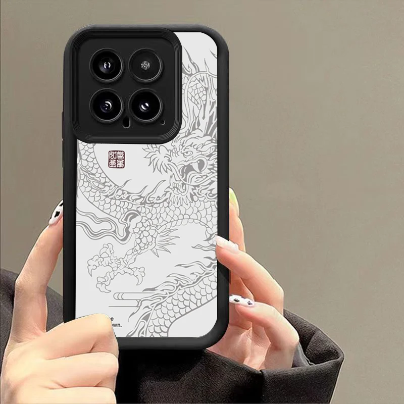 Luxury Dragon Totem Phone Case for Xiaomi Mi 13T 12T Pro 5G 12 11 Lite 14 13 Pro Poco F5 X5 X3 X6 F6 M6 Pro 4G Soft Matte Cover