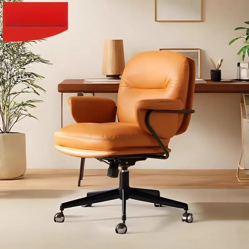 Computer   Home comfortable sedentary office  Study chair Leather swivel  Book desk chair Bedroom study chair