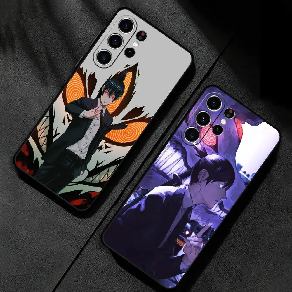 Chainsaw Man Aki Hayakawa Phone Case For Samsung Galaxy S25 S24 S23 S22 S21 S20 Plus Ultra Note20 Limited Soft Black
