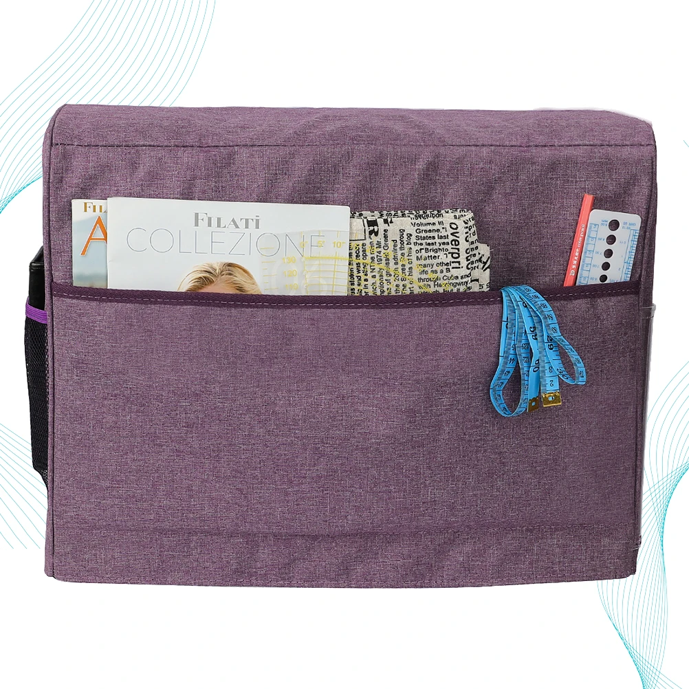 

Sewing Machine Dust Cover Storage Bag Side Pocket Knitting Tools Dustproof Case Home Zipper Long Lasting Oxford Material