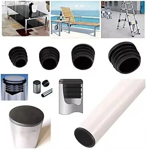8 PCS Czarna okrągła plastikowa zaślepka zaślepka rury Wkładki do rur Wtyczka zaślepka Wkładka zaślepka do nogi krzesła Rura tapon tubo — zdjęcie 7