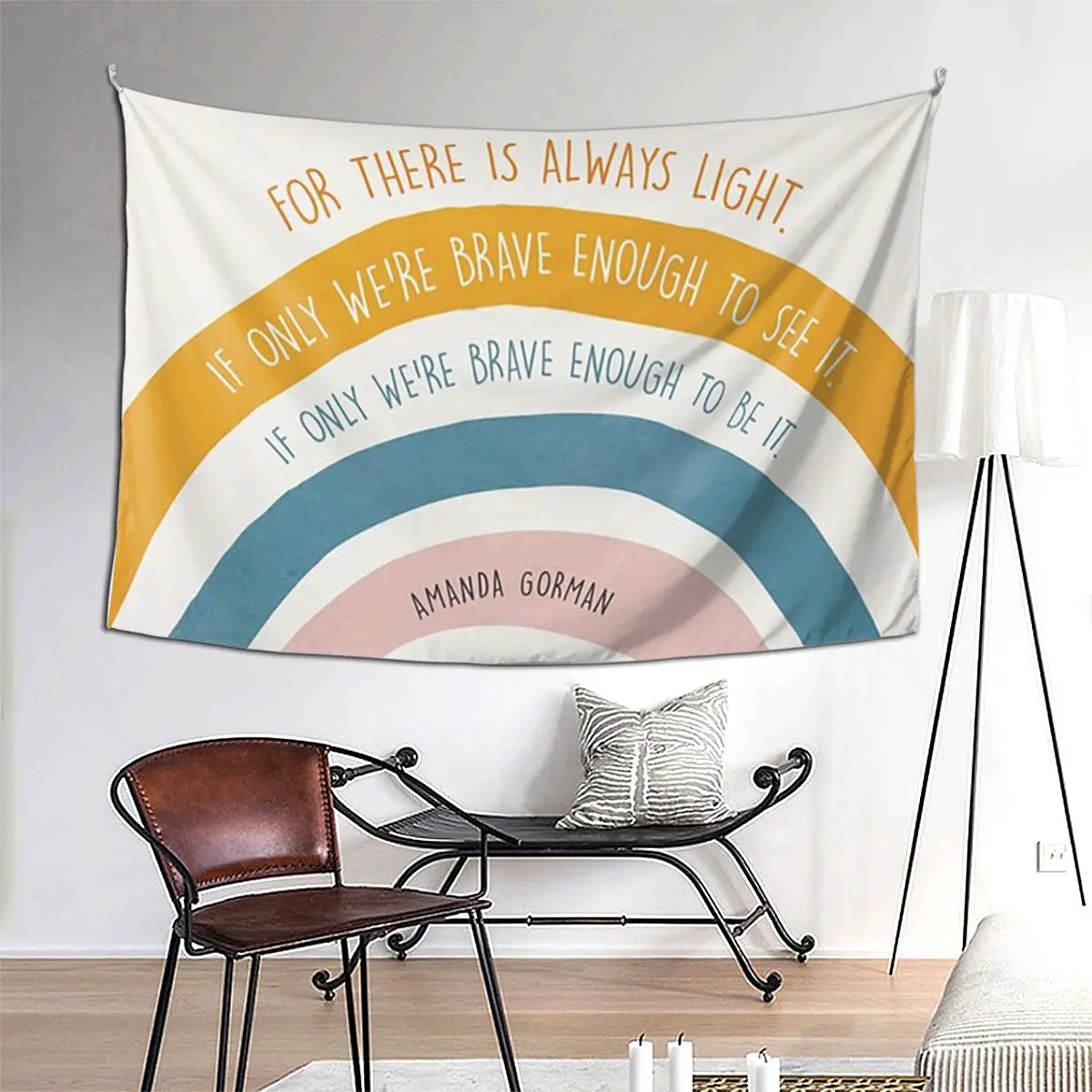 

Amanda Gorman Inspiration Quote Tapestry Hippie Wall Hanging Aesthetic Home Decoration Tapestries for Living Room Bedroom Dorm