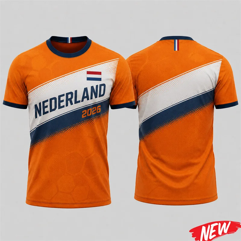 Netherlands Fitness T-shirt For Men 2026 New Outdoor Sports Tee Shirts Holland Round Neck Short Sleeve Tshirt Football Jersey