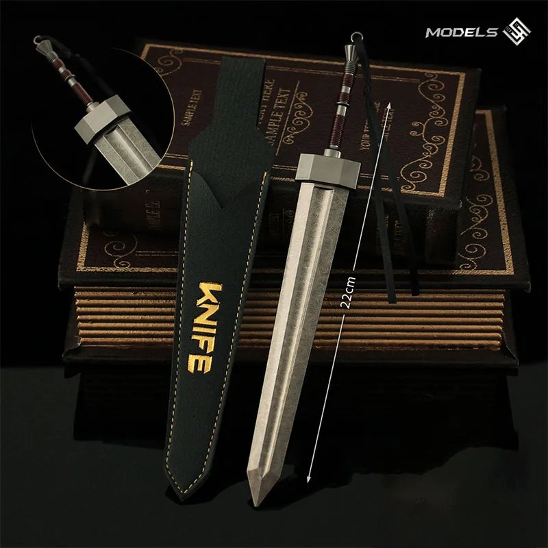 22cm Eldenn Damascus Steel Grain Greatsword Toy Sword All Metal Game Peripherals Knife Toy Crafts Ornaments Collection Boys Gift