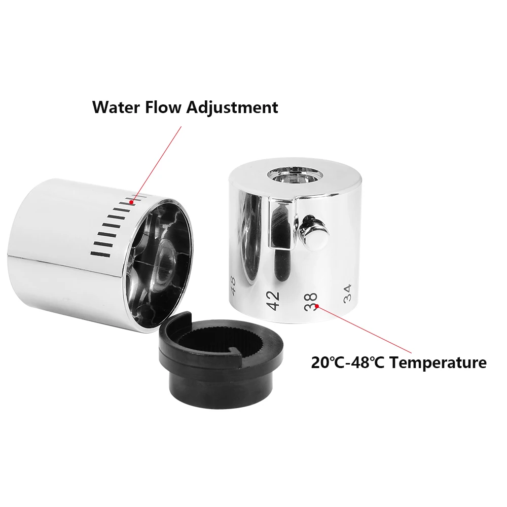 Perilla de manija de Control de temperatura de ducha, manija termostática cromada para grifos de baño Hme, herramientas de Hardware, 1 par