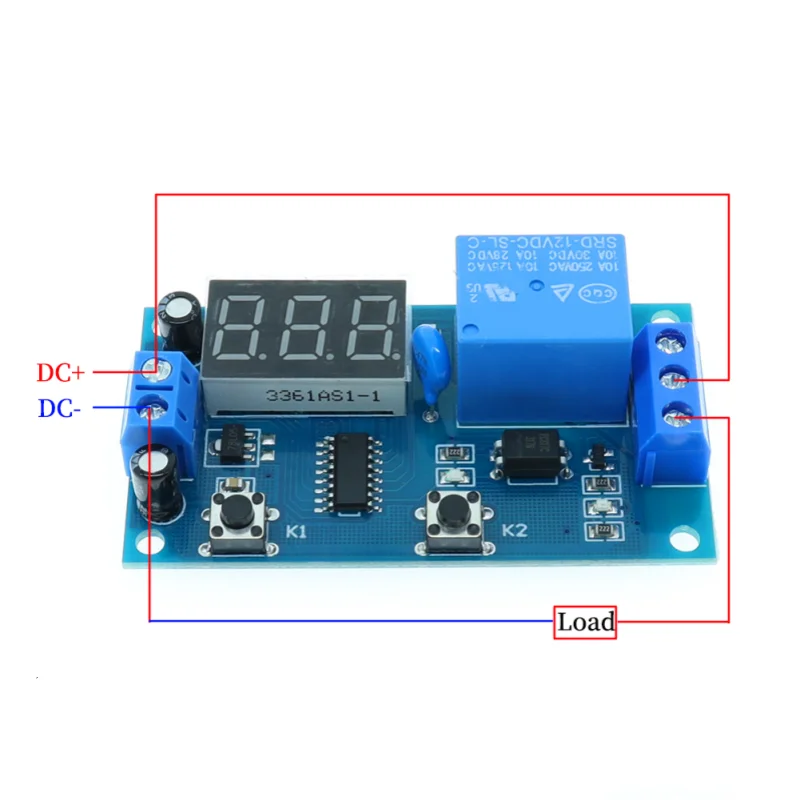 DC12V Digital Timer Relay Control Module 1-10Pcs, Digital Display Timing Switch for Electronic Project