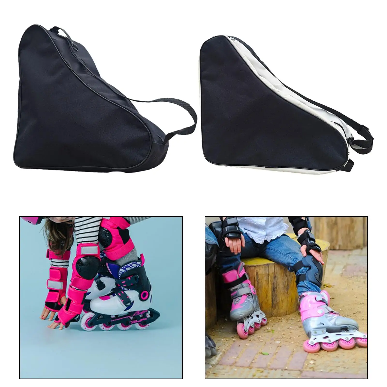 

Skating Shoes Storage Bag with Shoulder Strap for Inline Figure Ice Hockey Quad Skates Kids