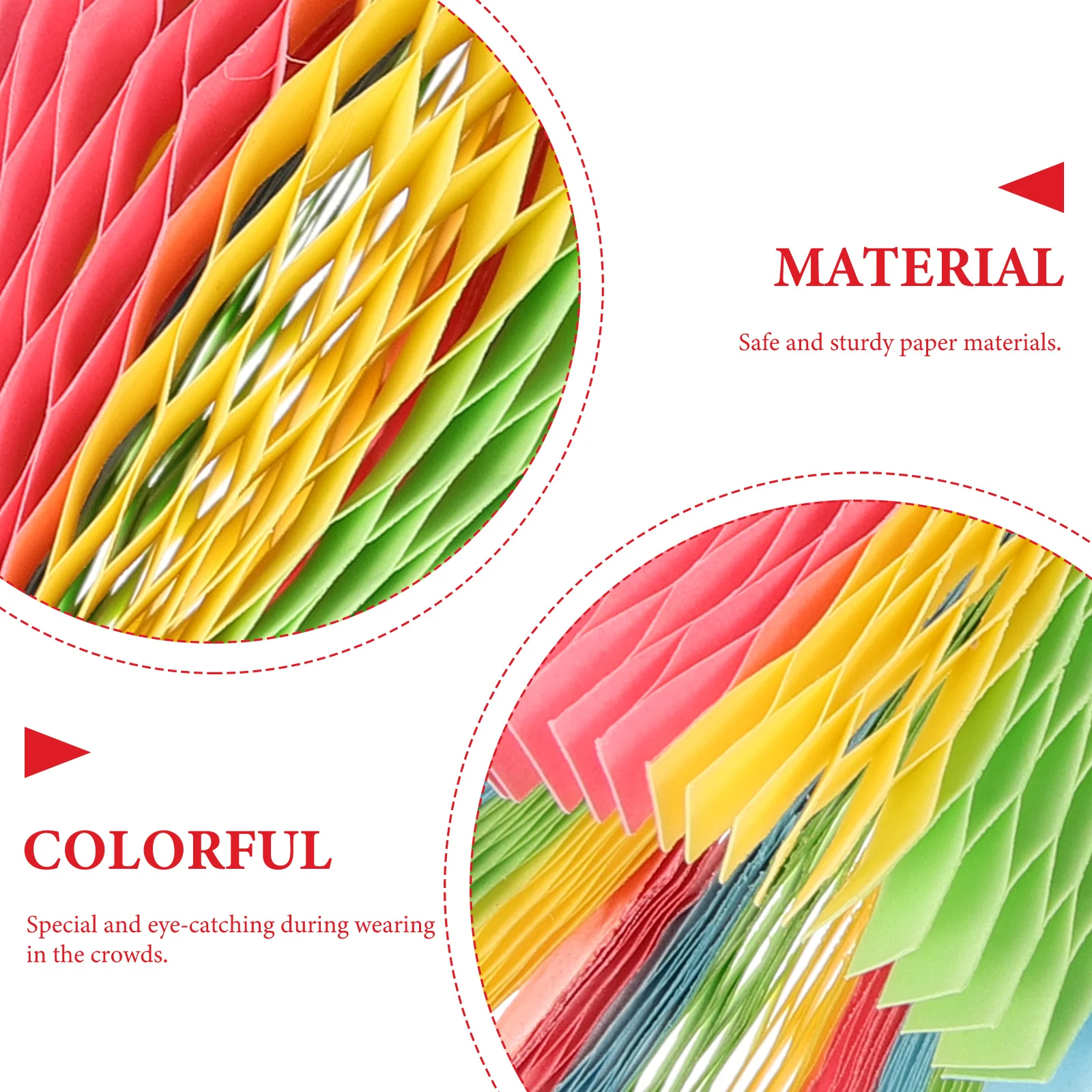 

5pcs Rainbow Honeycomb Vase Hat Foldable Paper Sun Cap For Party Favors Diy Decorations Unisex One Size Comfortable Breathable