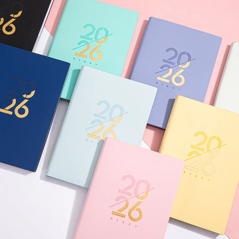 2026-agenda-a5-capa-macia-livro-eficiencia-calendario-anual-caderno-312-paginas-156-folhas-planejador-ingles-bloco-de-notas-de-volta-para-schooll